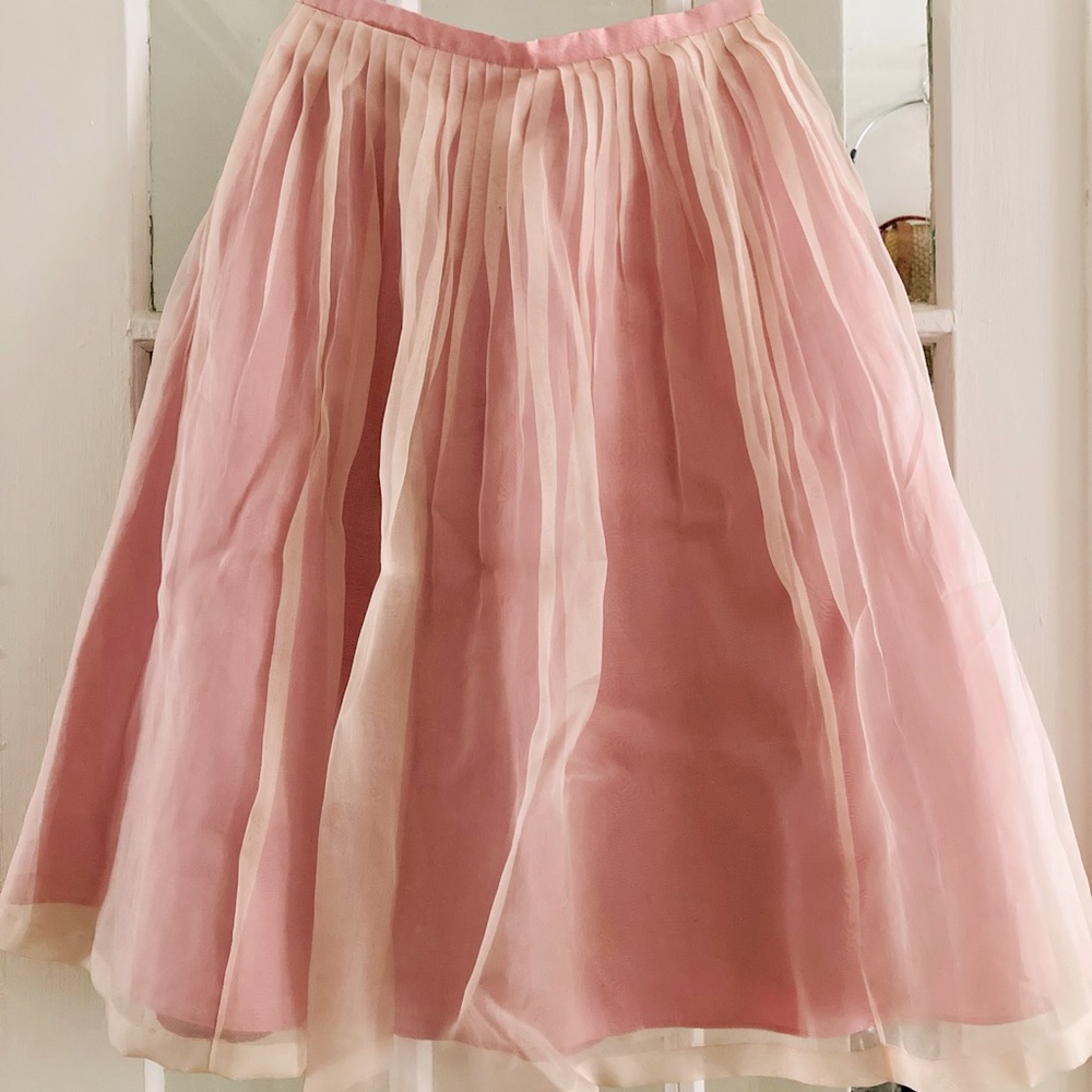 Lafayette 148 silk tulle pink princess skirt sz 2
